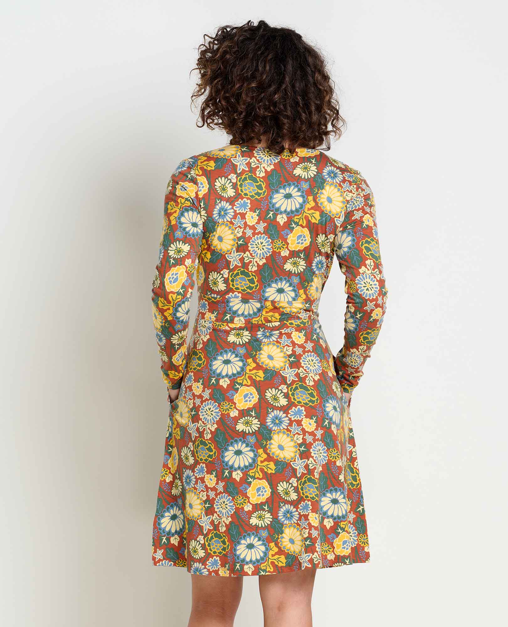 Cue Wrap Long Sleeve Dress