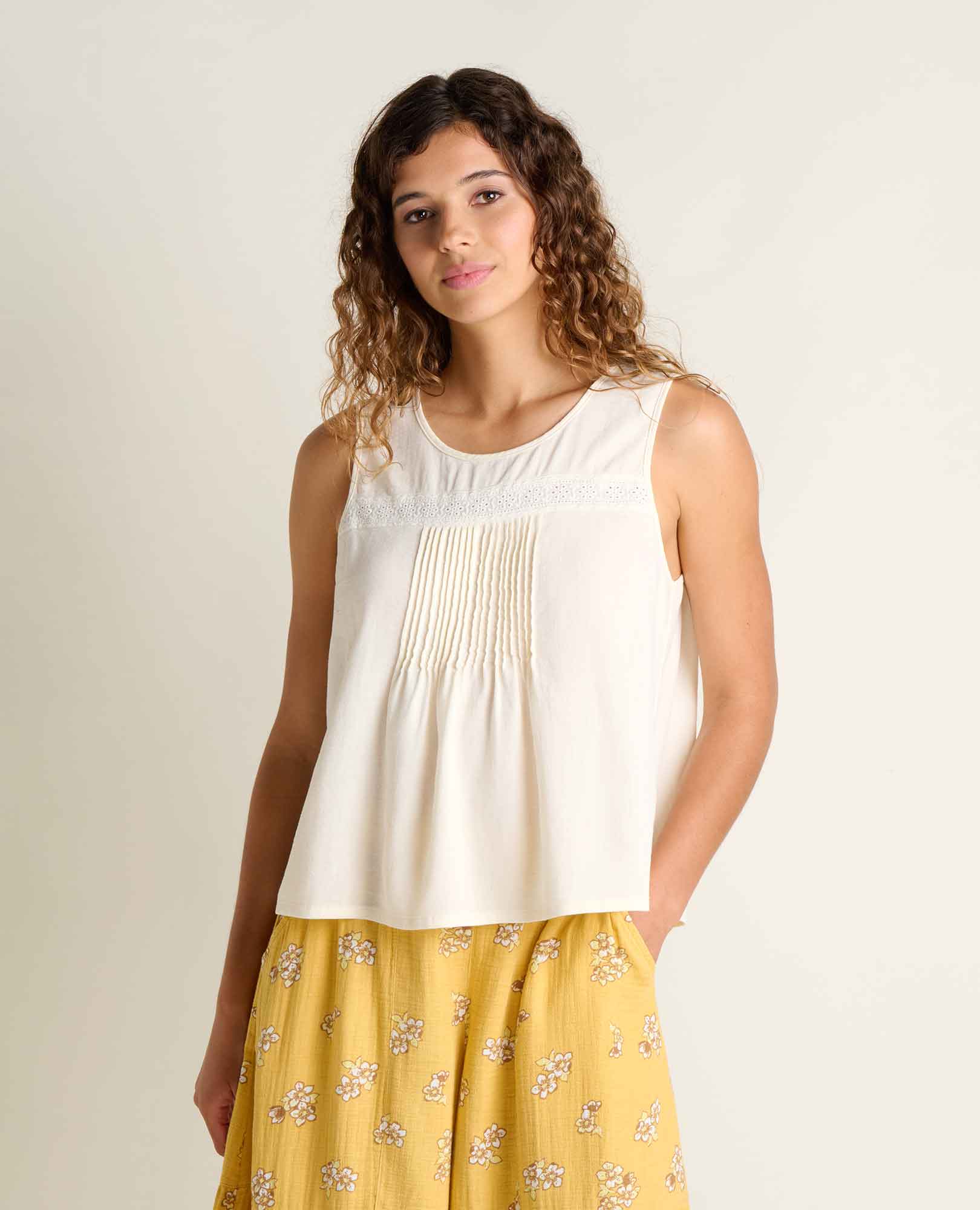 Manzana Pin Tuck Tank